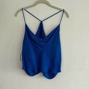 Bright Blue Open Back Crop Top Going Out Tank! Zara size L